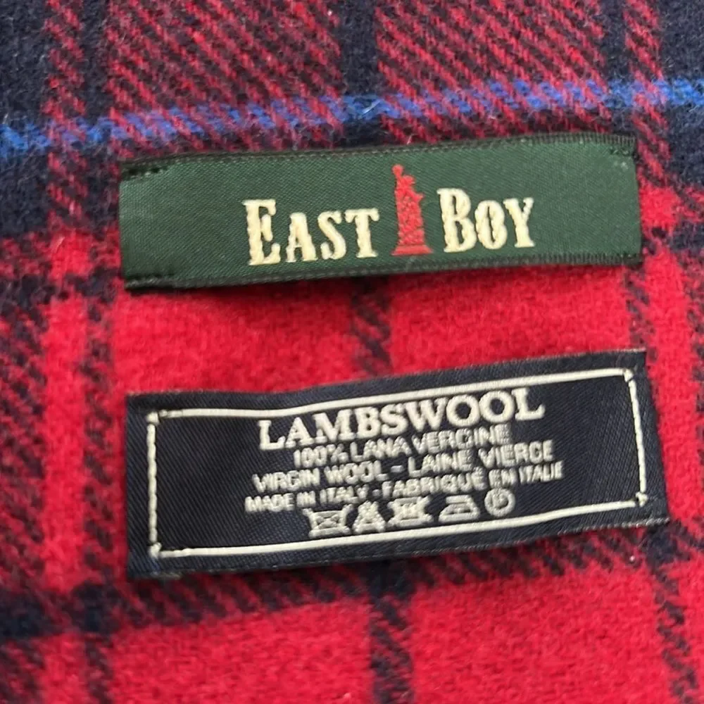 East Boy Red and Blue Plaid Scarf
